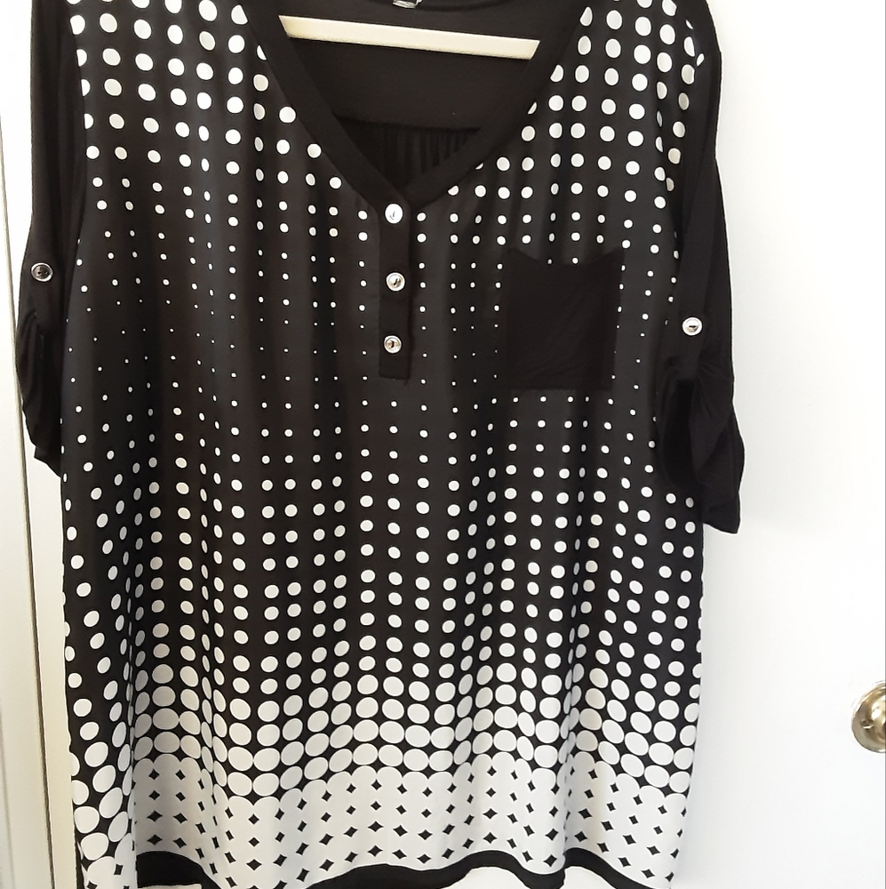 Black and white blouse